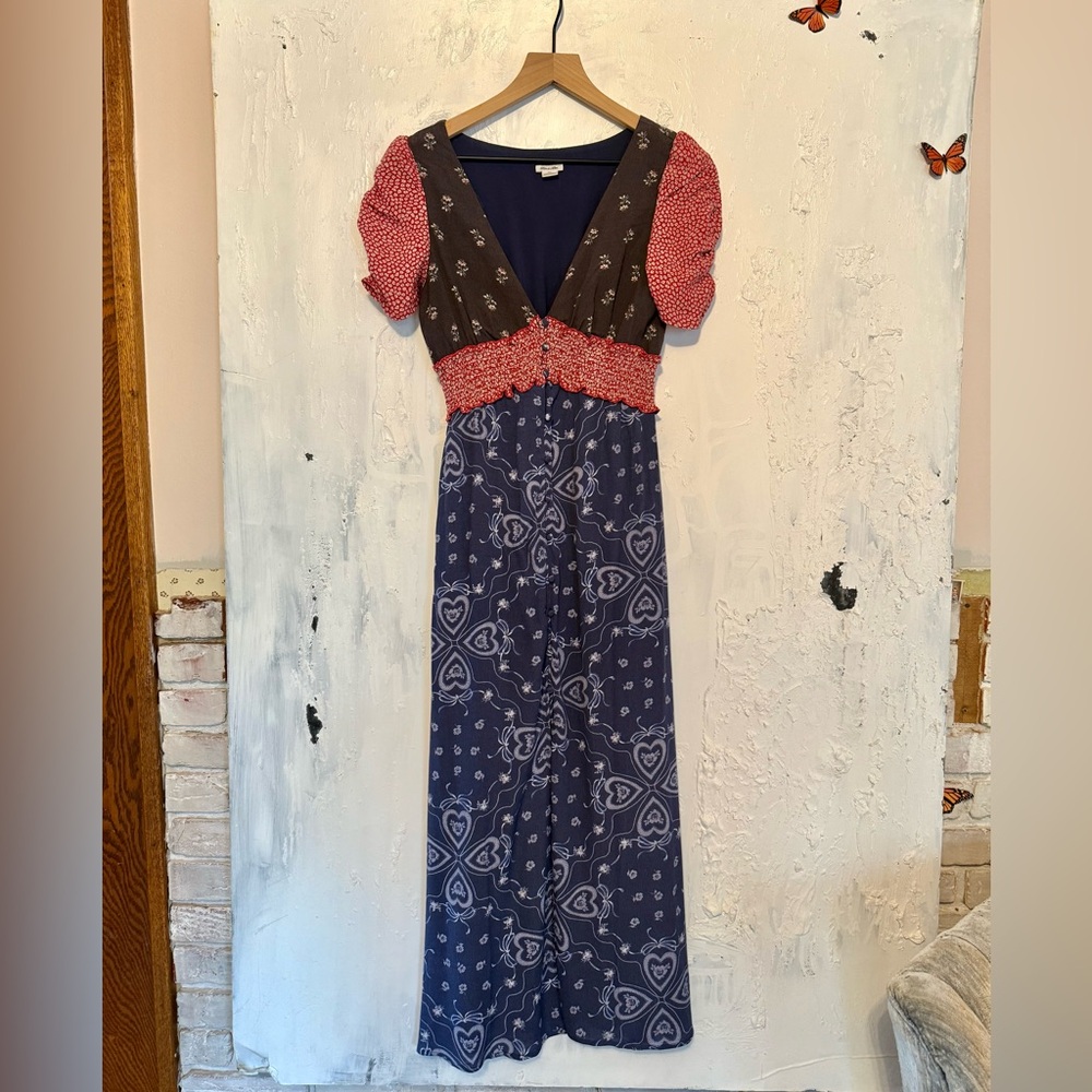 Kimchi Blue Red and Blue Maxi Dress